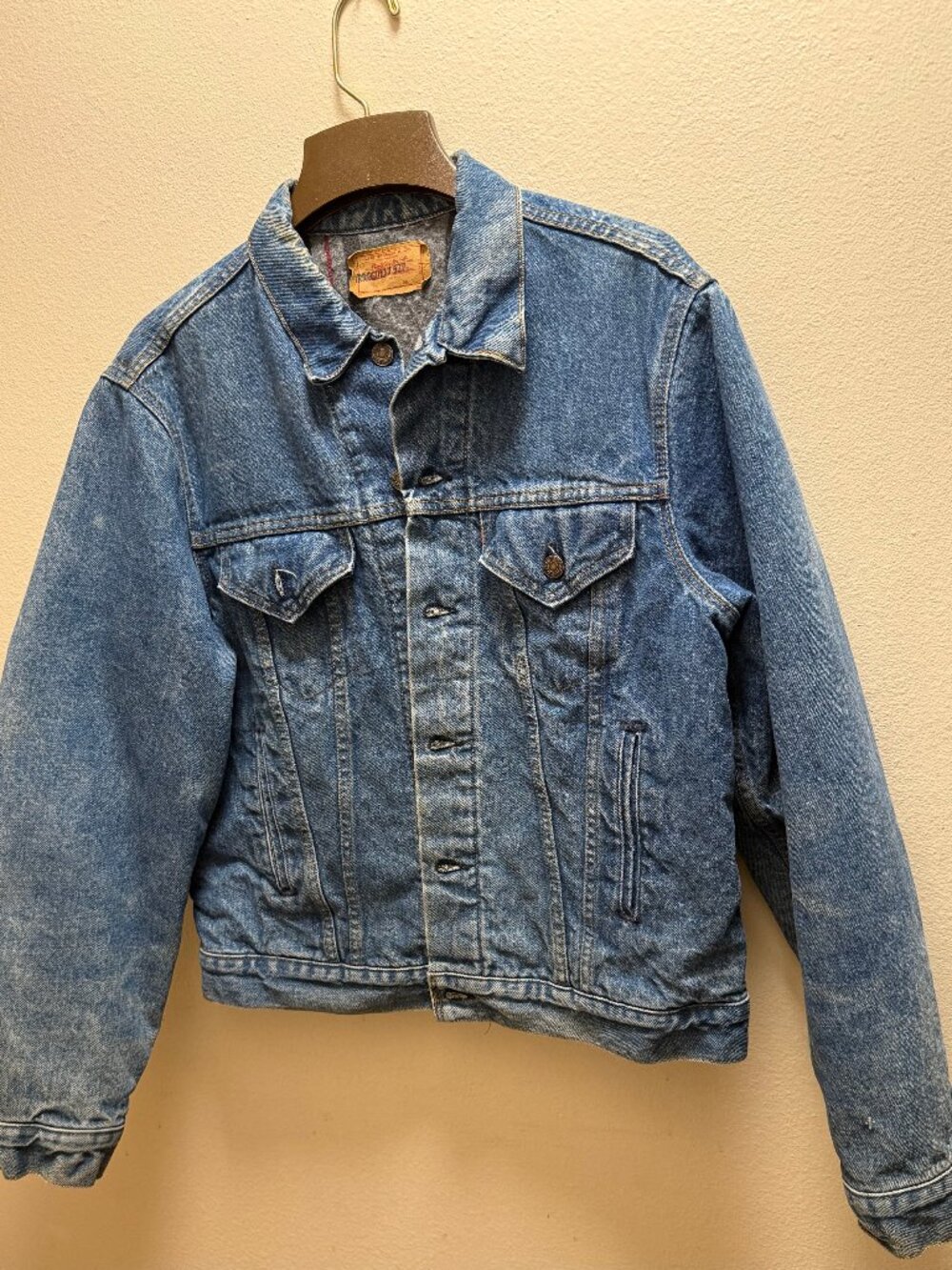 Vintage Levi's 71506-0316 Blanket Lined Denim Trucker Jacket 46L Made in USA
